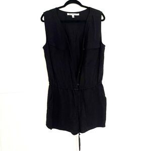 Max Studio Women’s Large Black Sleeveless Romper Beach Lightweight Cruise Vacay